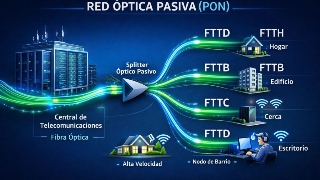 Redes ópticas pasivas: la fibra hasta el punto de terminación