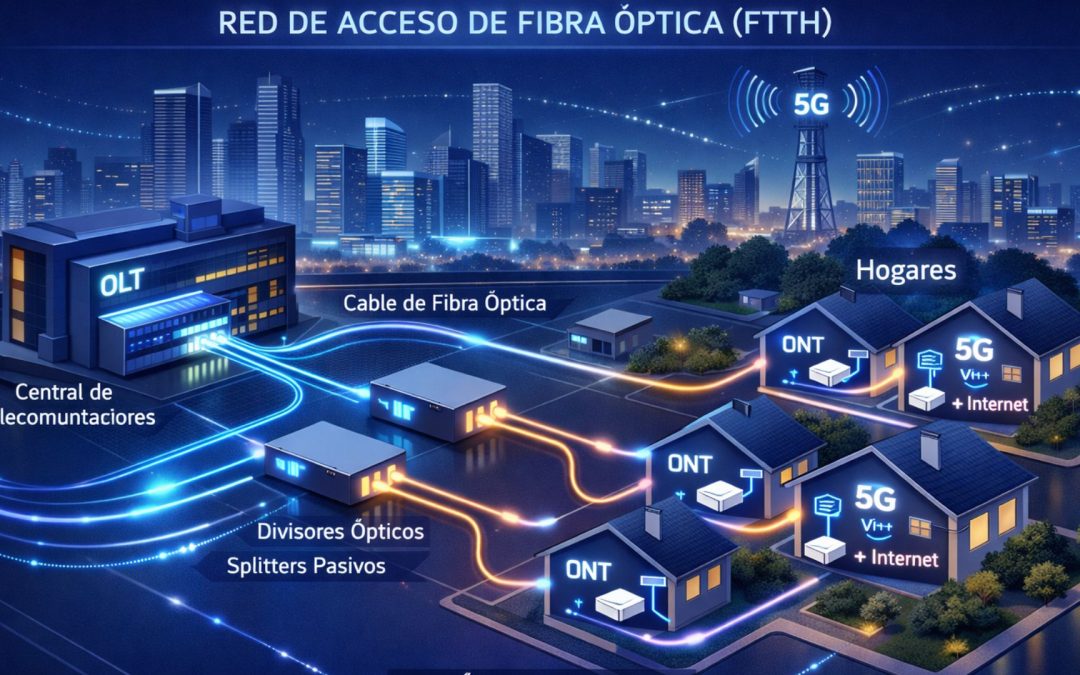 Redes de acceso de fibra óptica: definición, funcionamiento y tipos de redes ópticas pasivas (PON)