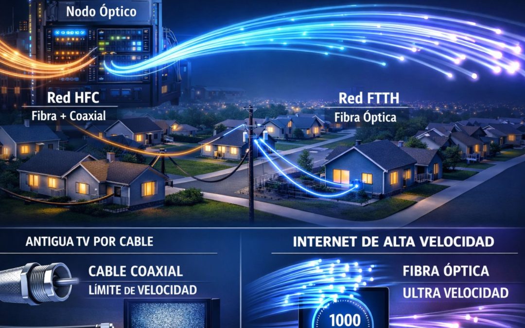 Redes de acceso con fibra óptica y cable coaxial: evolución, características y ventajas
